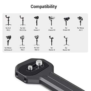 SmallRig Aluminum Side Handle Fits for DJI Ronin-S/SC/RS 2/RSC 2/RS 3/RS 3 Pro/RS 3 Mini/RS 4/RS 4 Pro & for ZHIYUN Crane 2S/2/V2 & for MOZA Air 2/AirCorss 2 Gimbals - 2786