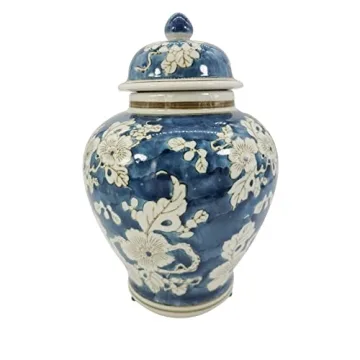 Galt International 12" Chinoiserie Ginger Jar for Home Decor
