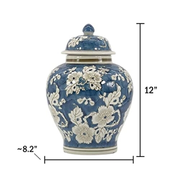 Galt International 12" Chinoiserie Ginger Jar for Home Decor