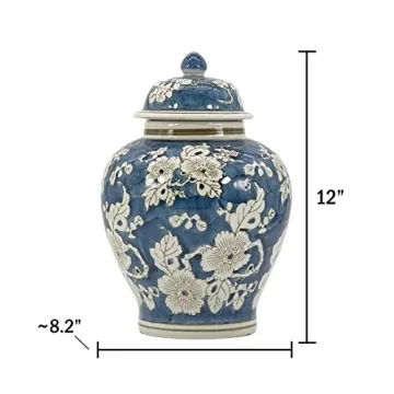 Galt International 12" Chinoiserie Ginger Jar for Home Decor