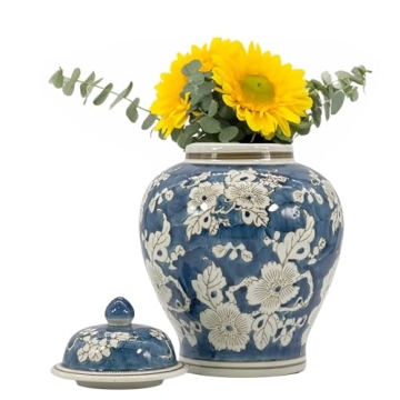 Galt International 12" Chinoiserie Ginger Jar for Home Decor