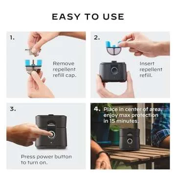 Thermacell Patio Shield Mosquito Repellent E-Series Rechargeable Repeller; 10’ Mosquito Protection Zone; Includes 12-Hour Repellent Refill; No Spray, Flame or Scent; Bug Spray Alternative