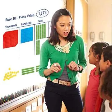 131 PCS Jumbo Magnetic Base Ten Blocks for Math - Place Value Blocks, Base 10 Math Manipulatives K-3, Number Blocks, Math Counters for Kids, Math Cubes, Counting Blocks, Kindergarten 1st 2nd 3rd Grade