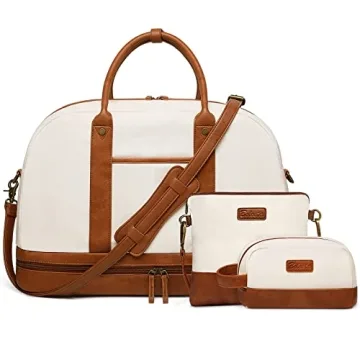 Stylish and Functional Weekender Bag for Women Canvas Duffle with Shoe Compartment