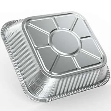 WANBAO 30 Pcs Disposable Aluminum Tin Foil Baking Pans Bakeware Square 8'' X 8'' X 2'' Inch Meal Prep for Catering, Baking Cakes, Breads, Brownies, Bread, Meatloaf, Lasagna