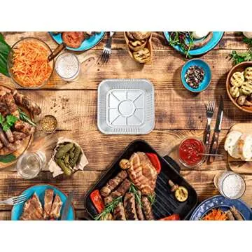 WANBAO 30 Pcs Disposable Aluminum Tin Foil Baking Pans Bakeware Square 8'' X 8'' X 2'' Inch Meal Prep for Catering, Baking Cakes, Breads, Brownies, Bread, Meatloaf, Lasagna