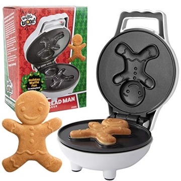 Gingerbread Man Mini Waffle Maker - Make this Christmas Special for Kids with Cute 4 Inch Waffler Ir...