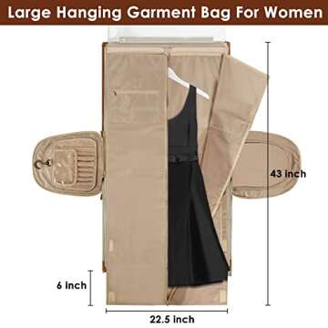 Mancro Women Travel Garment Bag - 2 in 1 Portable