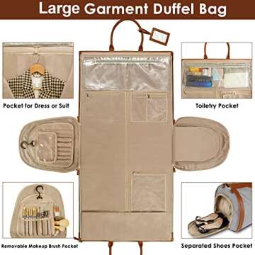 Mancro Women Travel Garment Bag - 2 in 1 Portable