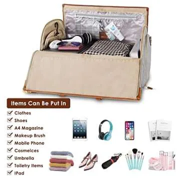 Mancro Women Travel Garment Bag - 2 in 1 Portable