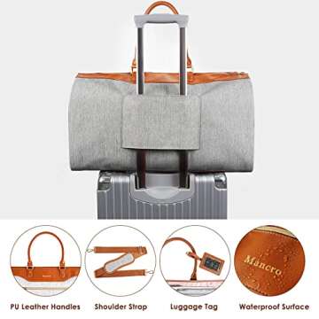 Mancro Women Travel Garment Bag - 2 in 1 Portable