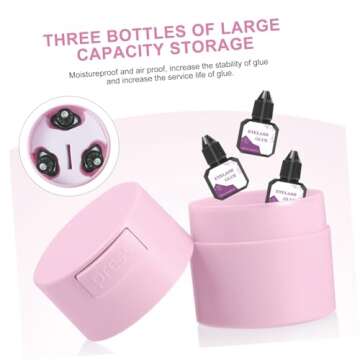 Beaupretty Eyelash Glue Jar Sealed Eyelash Storage Box Cosmetic Storage Tank Extension Supplies for Lash (Pink)
