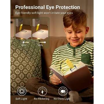 DEWENWILS Rechargeable Book Light for Reading in Bed, Warm White, Brightness Adjustable for Eye Care...