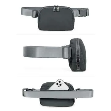 ODODOS Everywhere Belt Bag with Adjustable Strap, Small Waist Pouch Fanny Pack for Workout Running Travelling Hiking, Iron Gray