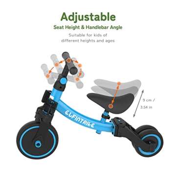 besrey 5 in 1 Toddler Bike for 1 Year to 4 Years Old Kids, Toddler Tricycle Kids Trikes Tricycle, Toys for Boy & Girl, Balance Training, Removable Pedals