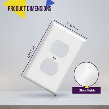ENERLITES Duplex Wall Plates Kit, Electrical Outlet Covers, Standard Size 1-Gang 4.50" x 2.76", Unbr...