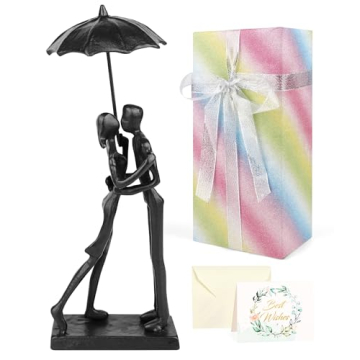 Kresecioo Romantic Couple Statue Under Umbrella | Elegant Gift