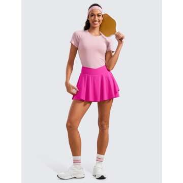 CRZ YOGA Women's High-Waisted Tennis Skirt with Pockets