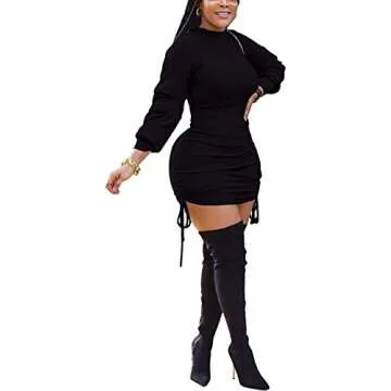 BFFBABY Women's Adjustable Ruched Mini Dress for Events