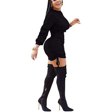 BFFBABY Women's Adjustable Ruched Mini Dress for Events