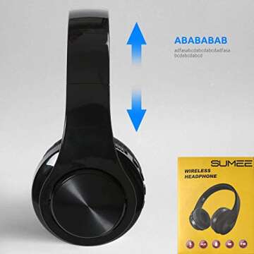 Waterproof Over-Ear Headphones,V5.0 HD Stereo Sound Wireless Headphones with Mic, Passive Noise Cancelling Headsets for Gym Running Workout Men, Women