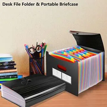 AFMAT 60 Pockets Accordion File Organizer, Large Expanding File Folder Organizer with Blank Labels, Letter/A4 Size Expandable Plastic Accordian Bill Organizer for Receipt, Tax, Legal, Paper Filing
