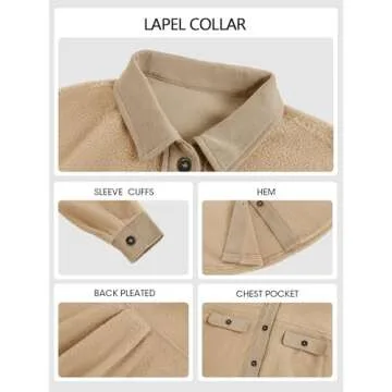 Comfy Fisoew Oversized Women's Shacket with Pockets