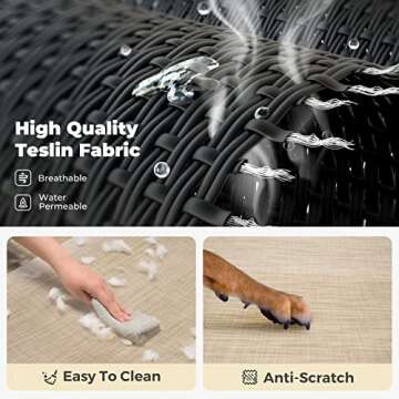 Veehoo Elevated Dog Bed, Outdoor Raised Dog Cots Bed for Medium Dogs, Cooling Camping Elevated Pet Bed with Slope Headrest for Indoor and Outdoor, Washable Breathable, Medium, Beige Coffee, CWC2204