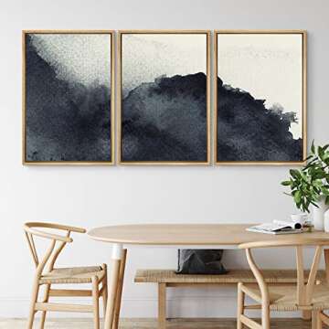 NWT Framed Wall Art Print Set - Elegant Watercolor Abstract Prints for Your Home Decor