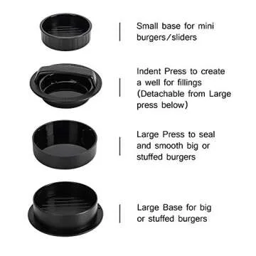 Hamburger Press Patty Maker, Burger Press, 3 in 1 Non-Stick Meat Beef Veggie Hamburger Mold, Kitchen Gadgets to Make Patty for Stuffed Slider BBQ Barbecue Grilling