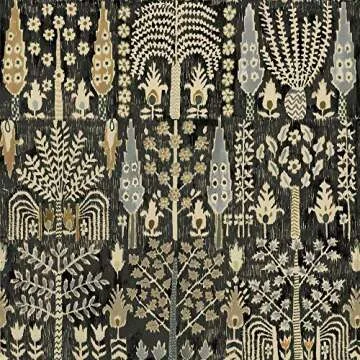 RoomMates RMK11771RL Black and Yellow Persian Ikat Peel and Stick Wallpaper