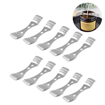 DINGPAI 20pcs Metal Candle Wick Centering Devices, Silver Stainless Steel Candle Wick Holder for Candle Making