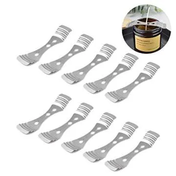 DINGPAI 20pcs Metal Candle Wick Centering Devices, Silver Stainless Steel Candle Wick Holder for Candle Making