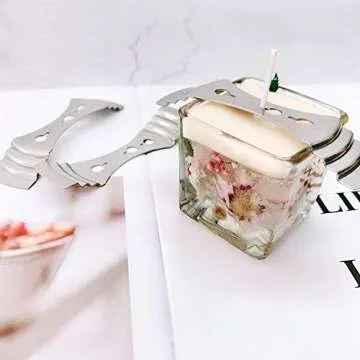 DINGPAI 20pcs Metal Candle Wick Centering Devices, Silver Stainless Steel Candle Wick Holder for Candle Making