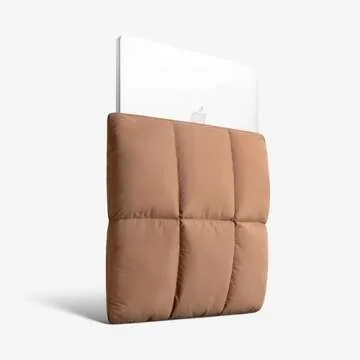 Comfyable Puffy Laptop Sleeve 13 Inch 14 Inch, Quilted Puffer Laptop Carrying Case, Pillow Case Compatible for MacBook Air M3 2024 M2 M1, MacBook Pro M4 Pro/Max, 13 in 14 in Cover, Brown