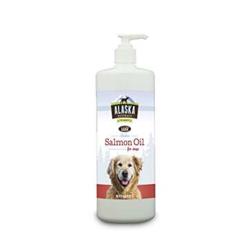 Alaska Naturals Wild Alaskan Salmon Fish Oil Supplement for Dogs Skin and Coat with EPA DHA Omega 3 Fatty Acids Liquid Food Topper 32 oz. Pump