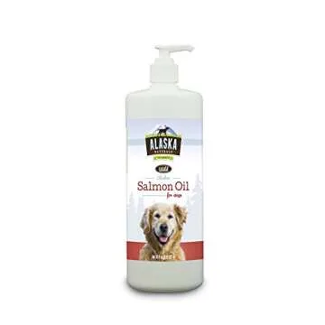 Alaska Naturals Wild Alaskan Salmon Fish Oil Supplement for Dogs Skin and Coat with EPA DHA Omega 3 Fatty Acids Liquid Food Topper 32 oz. Pump