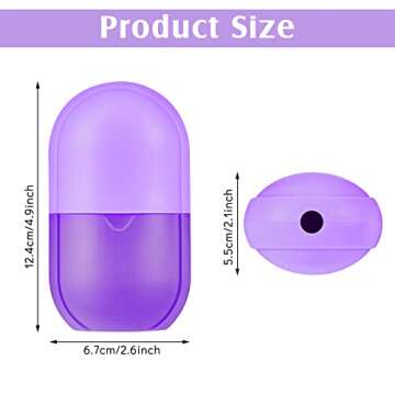 Zopeal Ice Face Roller Mould Holder for Beauty Facial Icing Skin Care Silicone Cube Tool Sphere Brighten Remove Lines(2.6 x 2.1 x 4.9 Inch,Purple)