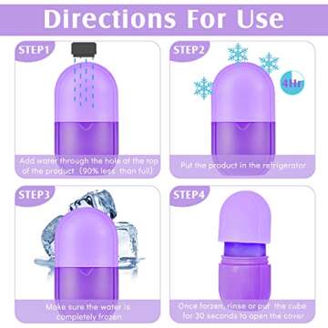 Zopeal Ice Face Roller Mould Holder for Beauty Facial Icing Skin Care Silicone Cube Tool Sphere Brighten Remove Lines(2.6 x 2.1 x 4.9 Inch,Purple)