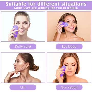 Zopeal Ice Face Roller Mould Holder for Beauty Facial Icing Skin Care Silicone Cube Tool Sphere Brighten Remove Lines(2.6 x 2.1 x 4.9 Inch,Purple)