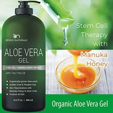 100% Pure Aloe Vera Gel with Manuka Honey for All Skin