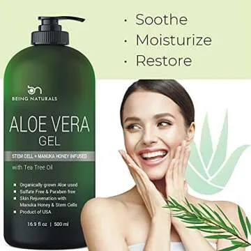100% Pure Aloe Vera Gel with Manuka Honey for All Skin