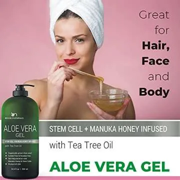 100% Pure Aloe Vera Gel with Manuka Honey for All Skin