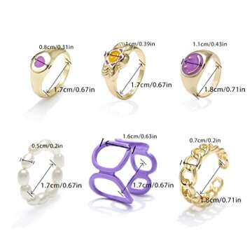 Yokawe Chunky Acrylic Ring Set for Women - Trendy Stackable Jewelry