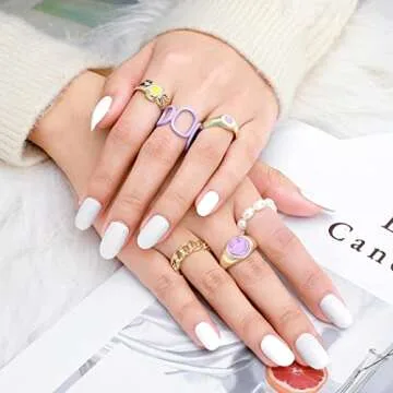 Yokawe Chunky Acrylic Ring Set for Women - Trendy Stackable Jewelry