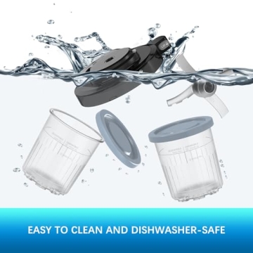 24OZ Containers Replacement for Ninja Creami Deluxe pints 4 Pack, Compatible with NC500 Series 11-in-1 Ice Cream Makers, Extra Delux Pint Containers, XL Family Size Cups,Dishwasher Safe, Leak Proof