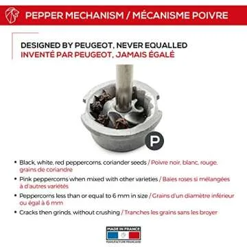 Peugeot - Paris Chef u'Select Manual Pepper Mill - Adjustable Grinder - Stainless Steel