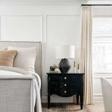 TWOPAGES 72 W x 102 L inch Pinch Pleat Darkening Drape Faux Linen Curtain with Blackout Lining Drapery Panel for Living Room Bedroom Meetingroom Club Theater Patio Door (1 Panel),Sand Beige