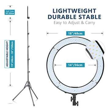 Neewer 18" Bi-Color Dimmable LED Ring Light for Creators