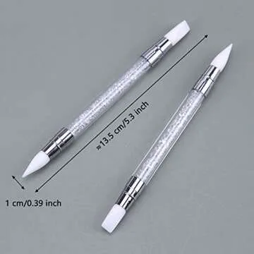 5 Pcs Dual Tipped Silicone Nail Tools Nail Art Sculpture Pen,Silicone Head Acrylic Handle Nail Art Brushes,Nail Art Tools for Home Salon (5 color)